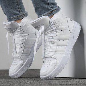 ADIDAS WOMENS ENTRAP MID TOP SNEAKER - WHITE